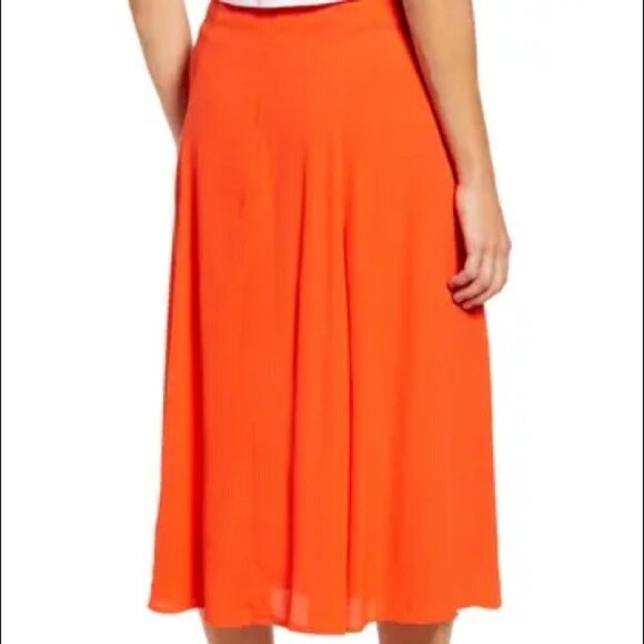 𝅺SOCIALITE BNWOT Orange Front Side Slit Midi Skirt Sz Small - Picture 7 of 7